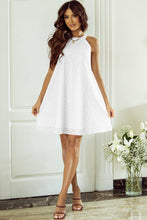 Load image into Gallery viewer, Tied Eyelet Round Neck Sleeveless Dress