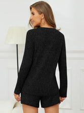 Load image into Gallery viewer, Ribbed Round Neck Top and Shorts Set