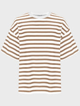 Load image into Gallery viewer, Striped Round Neck Half Sleeve T-Shirt