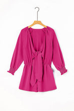 Load image into Gallery viewer, Tied Flounce Sleeve Plunge Romper