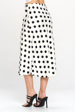 Load image into Gallery viewer, RENEE C Polka Dot Satin Midi Skirt