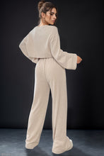 Load image into Gallery viewer, Round Neck Long Sleeve Top and Pants Set