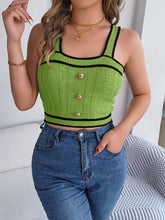 Load image into Gallery viewer, Decorative Button Wide Strap Knit Cami