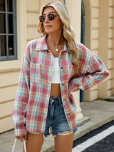 Load image into Gallery viewer, Plaid Collared Neck Long Sleeve Shirt