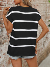 Load image into Gallery viewer, Striped Round Neck Short Sleeve Knit Top