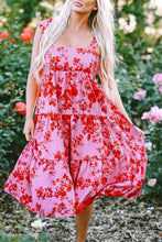 Load image into Gallery viewer, Tied Printed Sleeveless Tiered Dress