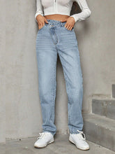 Load image into Gallery viewer, Asymmetric Waist Jeans with Pockets