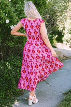 Load image into Gallery viewer, Twisted Printed Cap Sleeve Midi Dress