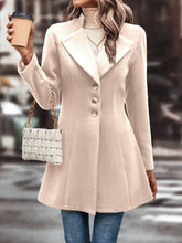 Load image into Gallery viewer, Collared Neck Long Sleeve Longline Coat