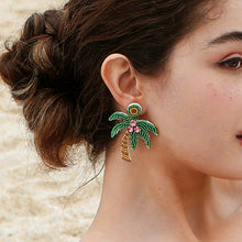 Load image into Gallery viewer, Rice Bead Coconut Tree Earrings