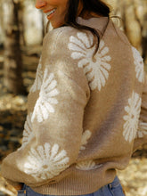 Load image into Gallery viewer, Perfee Flower Round Neck Long Sleeve Sweater
