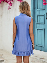 Load image into Gallery viewer, Ruffle Hem Button Up Sleeveless Dress