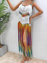 Load image into Gallery viewer, Fringe Scoop Neck Spaghetti Strap Cover-Up