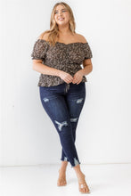 Load image into Gallery viewer, Zenobia Plus Size Frill Ruched Off-Shoulder Short Sleeve Blouse