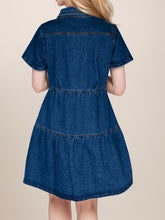 Load image into Gallery viewer, Button Up Short Sleeve Denim Dress