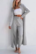 Load image into Gallery viewer, Open Front Long Sleeve Cardigan and Pants Lounge Set
