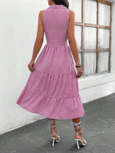 Load image into Gallery viewer, Striped Johnny Collar Sleeveless Midi Dress