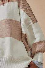Load image into Gallery viewer, Color Block Round Neck Long Sleeve Sweater