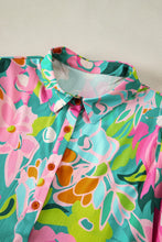 Load image into Gallery viewer, Printed Collared Neck Puff Sleeve Mini Dress
