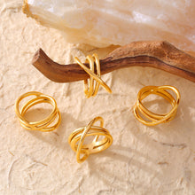 Load image into Gallery viewer, 18K Gold-Plated Crisscross Ring