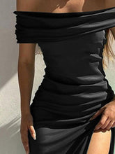 Load image into Gallery viewer, Split Ruched Off-Shoulder Dress
