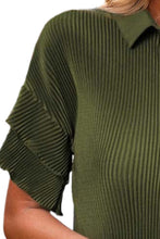 Load image into Gallery viewer, Ruffled Button Up Short Sleeve Dress