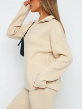 Load image into Gallery viewer, Quarter Zip Long Sleeve Top and Pants Set