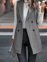 Load image into Gallery viewer, Buttoned Collared Neck Longline Vest Coat