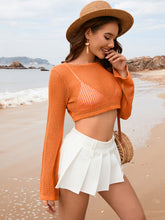 Load image into Gallery viewer, Openwork Long Sleeve Cover-Up