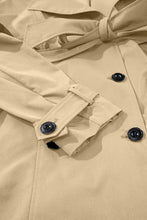 Load image into Gallery viewer, Collared Neck Tie Waist Buttoned Long Sleeve Trench Coat