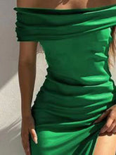 Load image into Gallery viewer, Split Ruched Off-Shoulder Dress