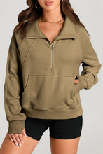 Load image into Gallery viewer, Half Zip Long Sleeve Sweatshirt