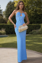 Load image into Gallery viewer, Crochet Flower Halter Neck Knit Dress