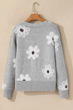 Load image into Gallery viewer, Flower Button Up Long Sleeve Cardigan