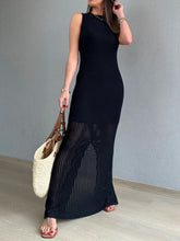 Load image into Gallery viewer, Openwork Slit Round Neck Cover-Up