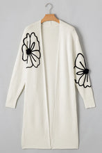 Load image into Gallery viewer, Full Size Flower Open Front Long Sleeve Cardigan