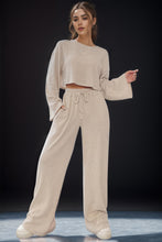 Load image into Gallery viewer, Round Neck Long Sleeve Top and Pants Set