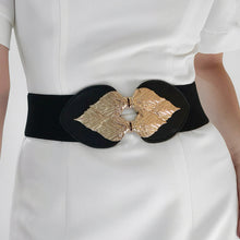 Load image into Gallery viewer, Alloy Leaf Buckle Elastic Belt
