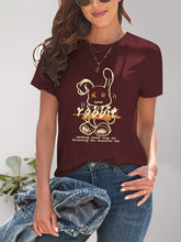 Load image into Gallery viewer, Rabbit Graphic Round Neck Short Sleeve T-Shirt