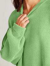 Load image into Gallery viewer, Double Take Side Slit Round Neck Long Sleeve Sweater