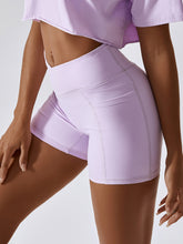 Load image into Gallery viewer, Ruched Pocketed High Waist Active Shorts