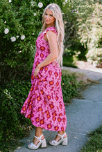 Load image into Gallery viewer, Twisted Printed Cap Sleeve Midi Dress