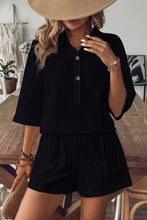 Load image into Gallery viewer, Collared Neck Half Sleeve Top and Shorts Set