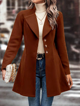 Load image into Gallery viewer, Collared Neck Long Sleeve Longline Coat