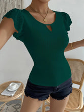 Load image into Gallery viewer, Swiss Dot Round Neck Cap Sleeve Top