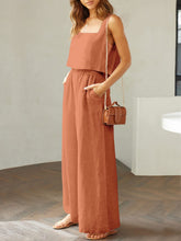 Load image into Gallery viewer, Square Neck Top and Wide Leg Pants Set