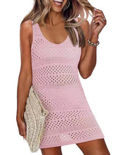 Load image into Gallery viewer, Openwork Scoop Neck Cover Up