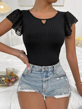 Load image into Gallery viewer, Swiss Dot Round Neck Cap Sleeve Top
