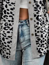 Load image into Gallery viewer, Full Size Leopard Collared Neck Button Up Long Sleeve Jacket