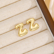 Load image into Gallery viewer, 18K Gold-Plated Bubble Letter Stud Earrings